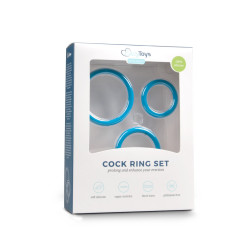 EasyToys Men Only Cockrings en silicone Bleus x3